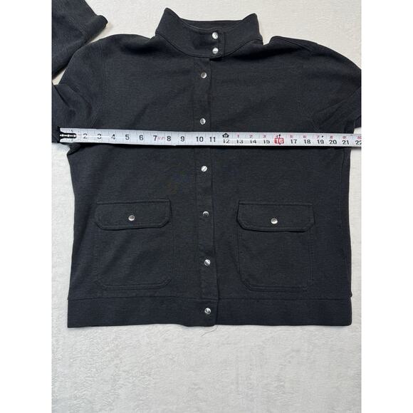 Lauren Ralph Lauren Women's LG Gray Cotton/Poly Knit Jacket Snap Front Pockets - Picture 6 of 7